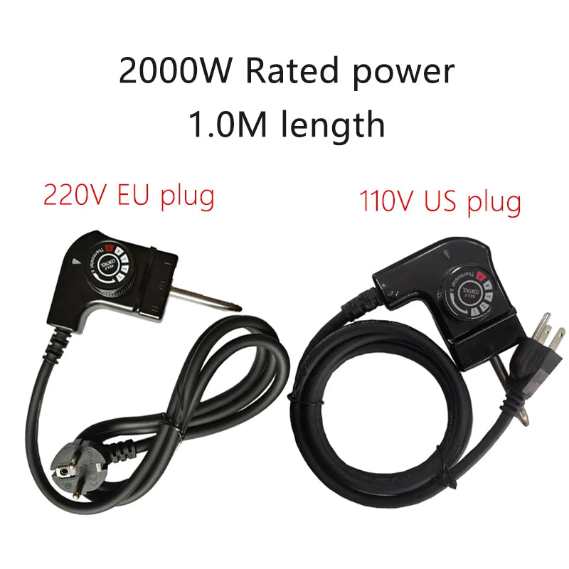 Cable de alimentación de 110V, 220V, 1,5 M, interruptor de Control de temperatura de 5 engranajes/enchufe acoplador 3 en 1, 2500W, accesorios para máquina de barbacoa Hotpot