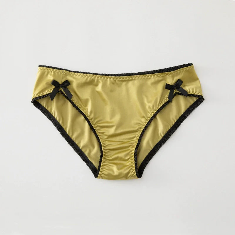 Bragas para mujer, lencería con lazo de encaje, ropa interior femenina, calzoncillos informales para mujer, calzoncillos sin costuras para mujer, cintura baja