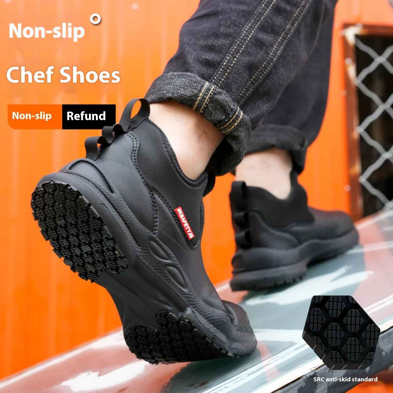 Zapatos de trabajo para Chef para hombre, calzado de cocina antideslizante resistente al aceite, zapatos de seguridad cómodos para restaurante, zapatos de cocina impermeables
