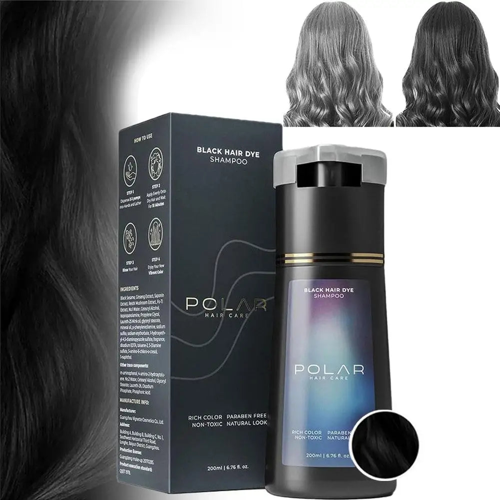 Champú para teñir el cabello para cabello gris para mujeres y hombres, Kit de tinte para el cabello Natural, champú semipermanente para teñir el cabello, negro, marrón, morado, 200ml