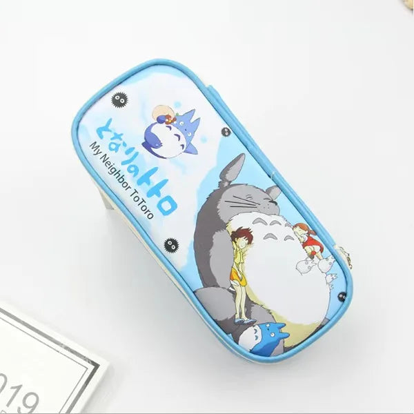 Estuche de cuero PU para lápices de dibujos animados, bolsa de almacenamiento de papelería escolar, estuche bonito para estudiantes, bolsa para bolígrafos para niños, regalos y premios