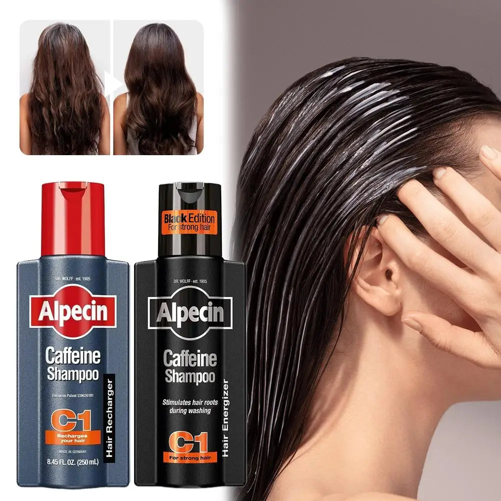 Champú Alpecin C1 con Cafeína de Alemania, Anticaída, Control de Grasa, Elimina la Caspa, Limpia Profundamente los Folículos Pilosos, Repara el Cabello