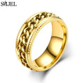 Anillo de cadena giratoria de acero inoxidable para hombre, sortija giratoria multifuncional de 8mm, joyería para pareja, 2024