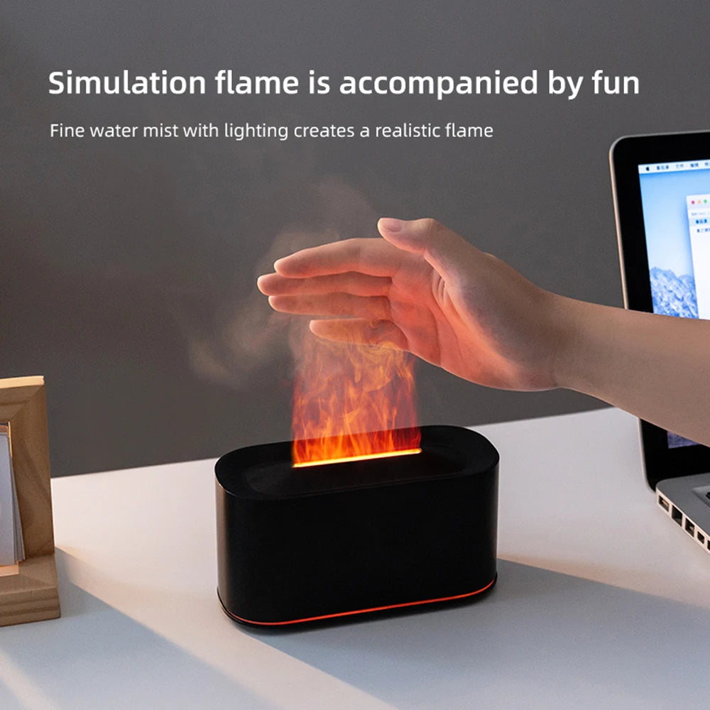 Difusor de aceites esenciales, humidificador de fuego de vapor de agua colorido con llama para sala de máquinas de terapia de aroma de aromaterapia, difusor de llama