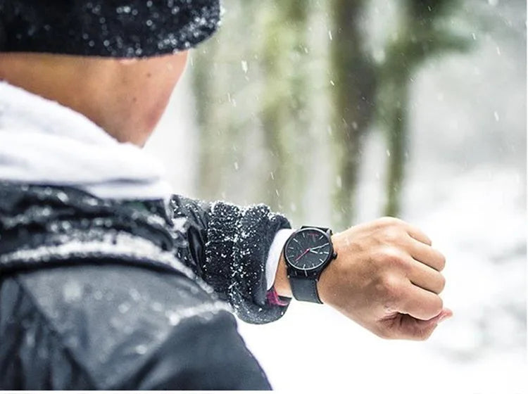 Reloj de pulsera de cuarzo analógico Simple para hombre, caja de Metal a la moda, relojes para hombre, cinturón de cuero, reloj informal de negocios para hombre, relojes masculinos