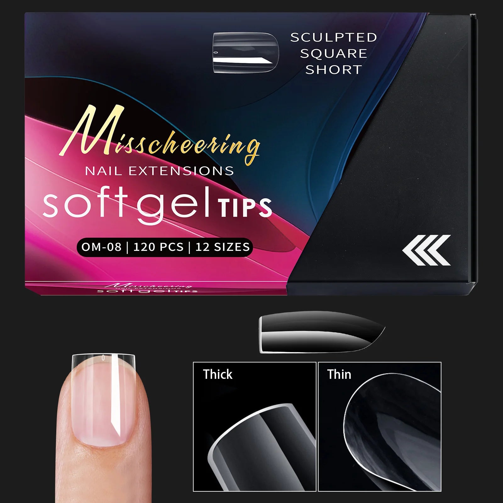 120/140 Uds. Puntas de uñas postizas de aguja de almendra extensión de uñas postizas suaves y transparentes para el hogar DIY salón de uñas manicura prensa en las uñas