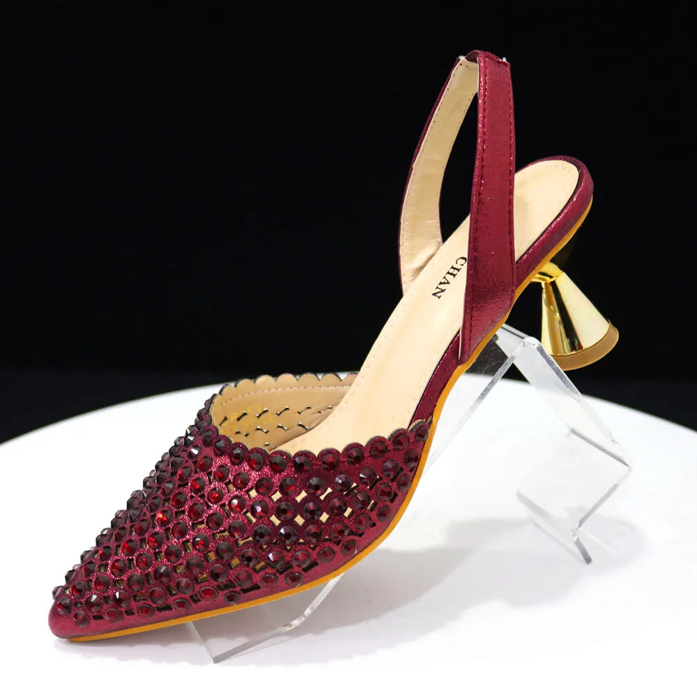 Sandalias con fondo de Muffin decoradas con cuentas para mujer, zapatos y bolso cómodos y versátiles, elegantes, a la moda, verano, 2023