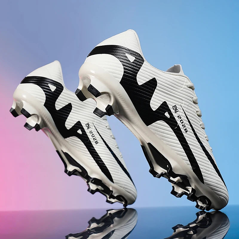 Botas de Fútbol Profesionales FG/TF para Hombre, Tacos Largos para Césped, Transpirables, Ligeras y Cómodas para Entrenamiento