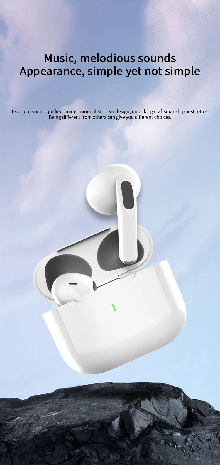 Auriculares inalámbricos Bluetooth UEESFIT TWS, auriculares internos Air Pro, auriculares deportivos con cancelación de ruido ANC para IPhone y Android