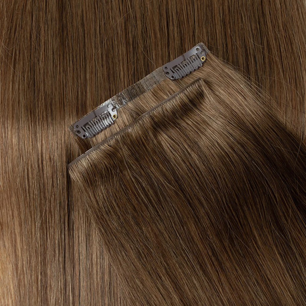 Human Hair Invisible PU Clip In Extensions Injected PU Tape Weft 7Pcs/set 12-24inch 100G 120G Clip On Hair Comfortable Wear