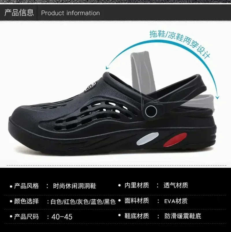 Sandalias al aire libre para hombres y mujeres Zuecos de verano Zapatillas EVA Tallas grandes 47 48 49 Zapatos de jardín para hombres Sandalias de playa Zuecos transpirables