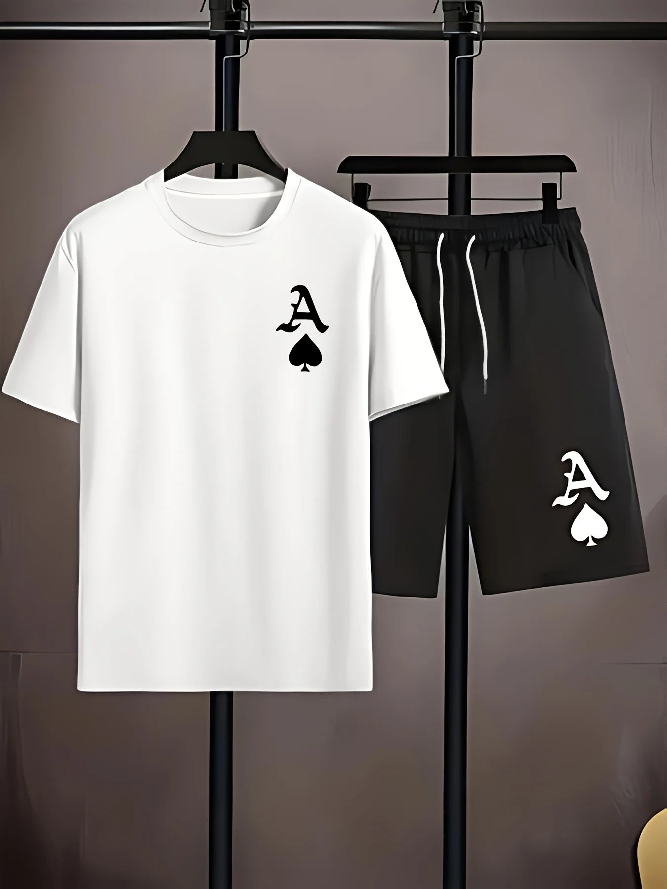Conjunto de Camiseta y Pantalones Cortos Casuales de Verano para Hombre 2026, Conjunto Deportivo, Camiseta de Manga Corta de Talla Grande, Pantalones Cortos con Bolsillo con Cordón
