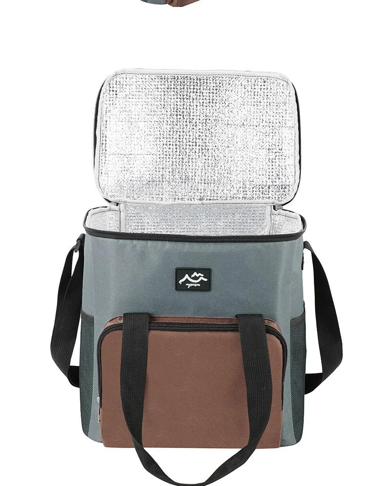 Color a juego de moda, bolsa de almuerzo cuadrada simple, bolsa de hielo portátil para acampar, trabajadores de oficina de gran capacidad, bolsa de comida