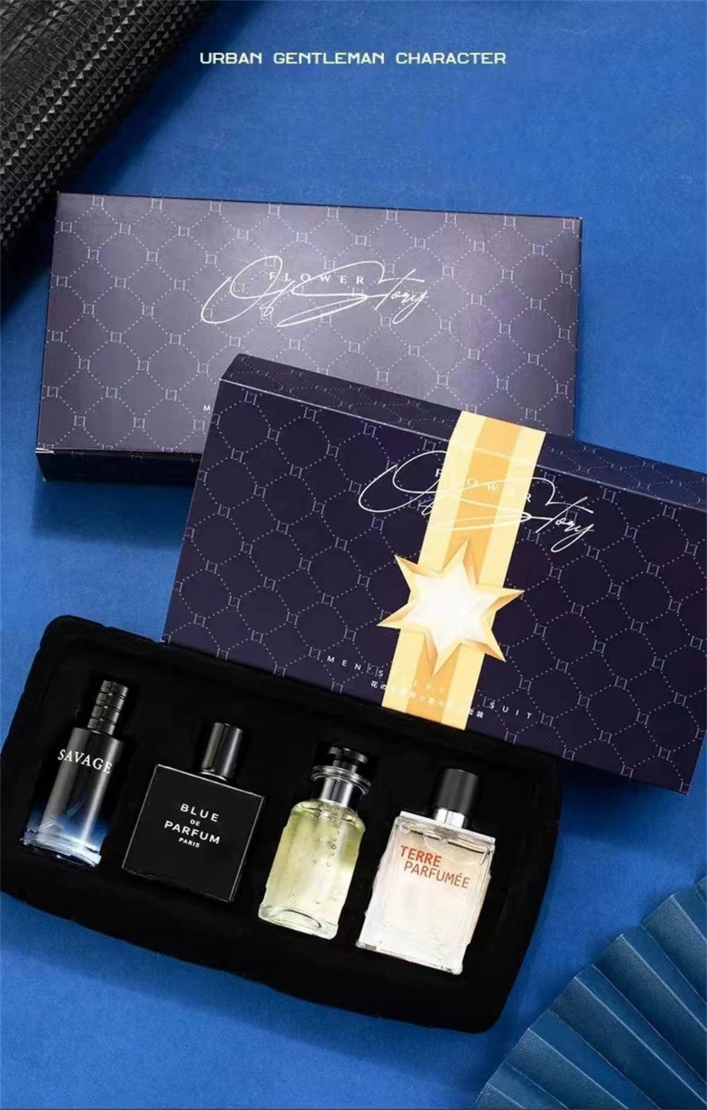 Perfume de marca de lujo para hombre, Colonia, 100ml, caja de regalo para hombre, conjunto de 4 Uds., Perfumes masculinos, Spray aromático afrutado Floral Natural