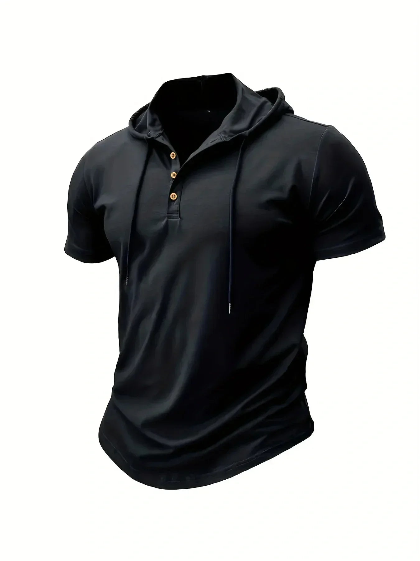 Camiseta ajustada de verano para hombre, camisetas de manga corta con capucha para Fitness, Sudadera con capucha ligera para hombre, camisetas deportivas transpirables para Fitness