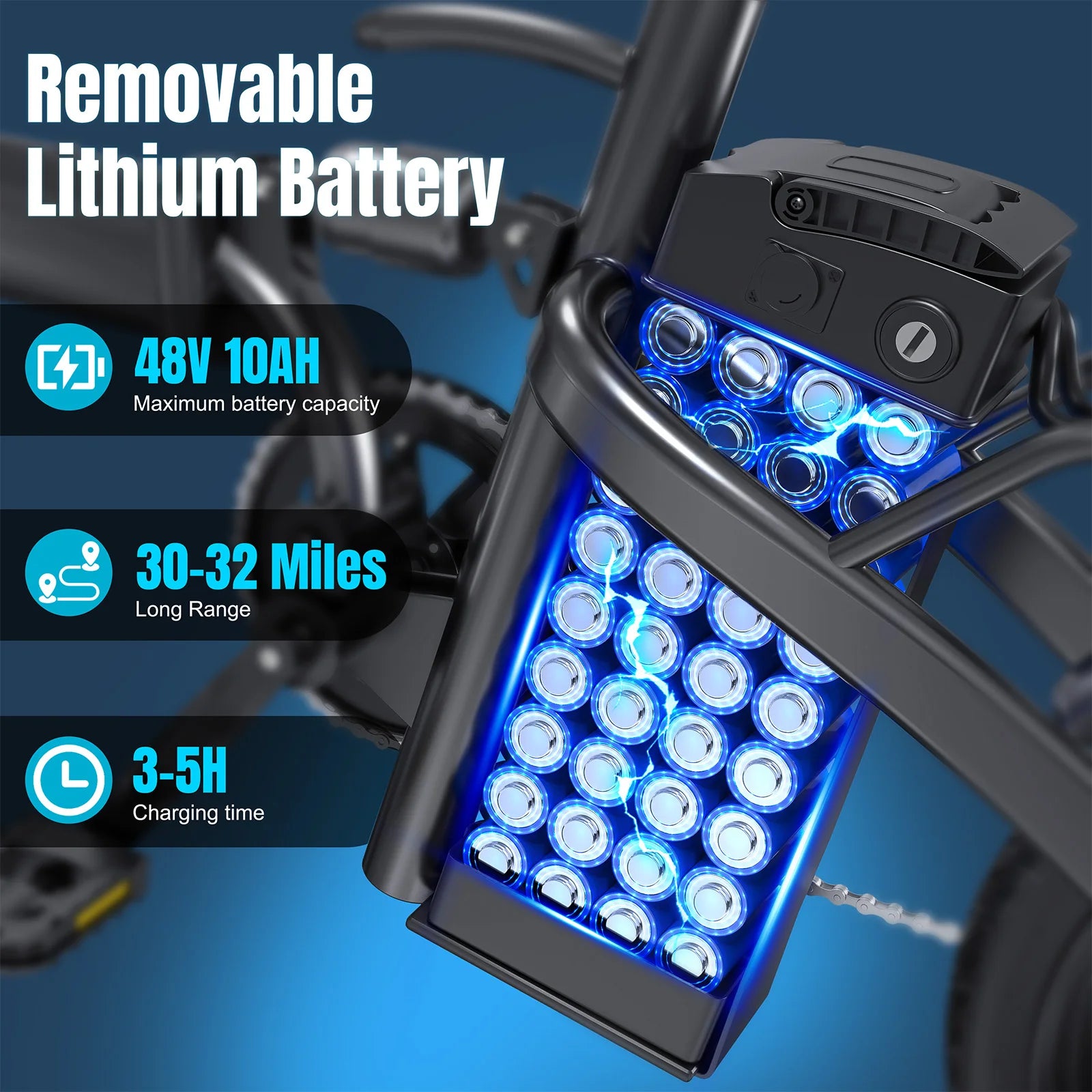 Bicicletas eléctricas para adultos de 560W, 24MPH, batería extraíble de 48V10.4AH, bicicleta eléctrica plegable de 14 pulgadas, bicicleta eléctrica con absorción de impactos múltiple