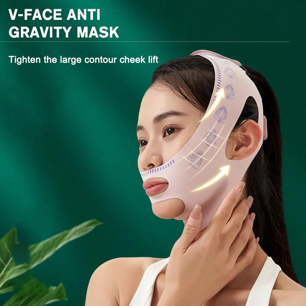 Mascarilla Facial de Diseño Innovador para Levantar el Mentón y Dar Forma a la Línea V, Mascarilla para Dormir que Esculpe el Rostro, Correa Adelgazante Facial, Cinturón de Estiramiento Facial