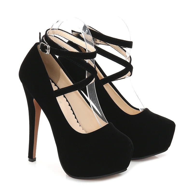 Novedad de verano, moda europea americana, tacones altos con correa en el tobillo para mujer, zapatos de vestir para fiesta y discoteca, cómodos y elegantes