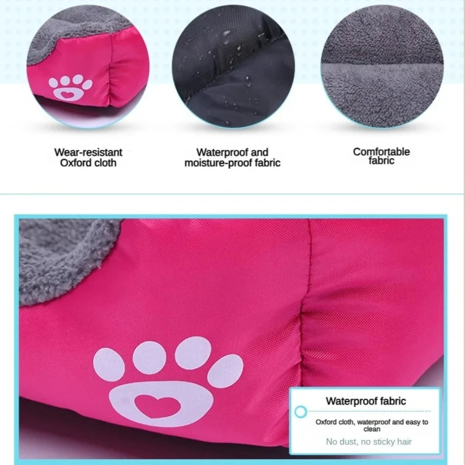 Sofá cuadrado suave para perros grandes, cojín elástico para casa de perros, cama mediana cálida para invierno, perrera lavable para gatos, accesorios para el hogar