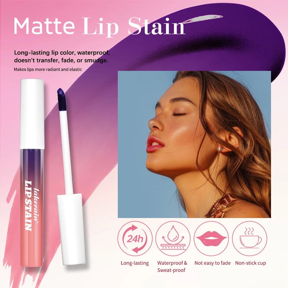 Brillo de labios resistente al agua de larga duración para mujer, juego de brillo de labios rosa resistente a la transferencia, brillo de labios Natural