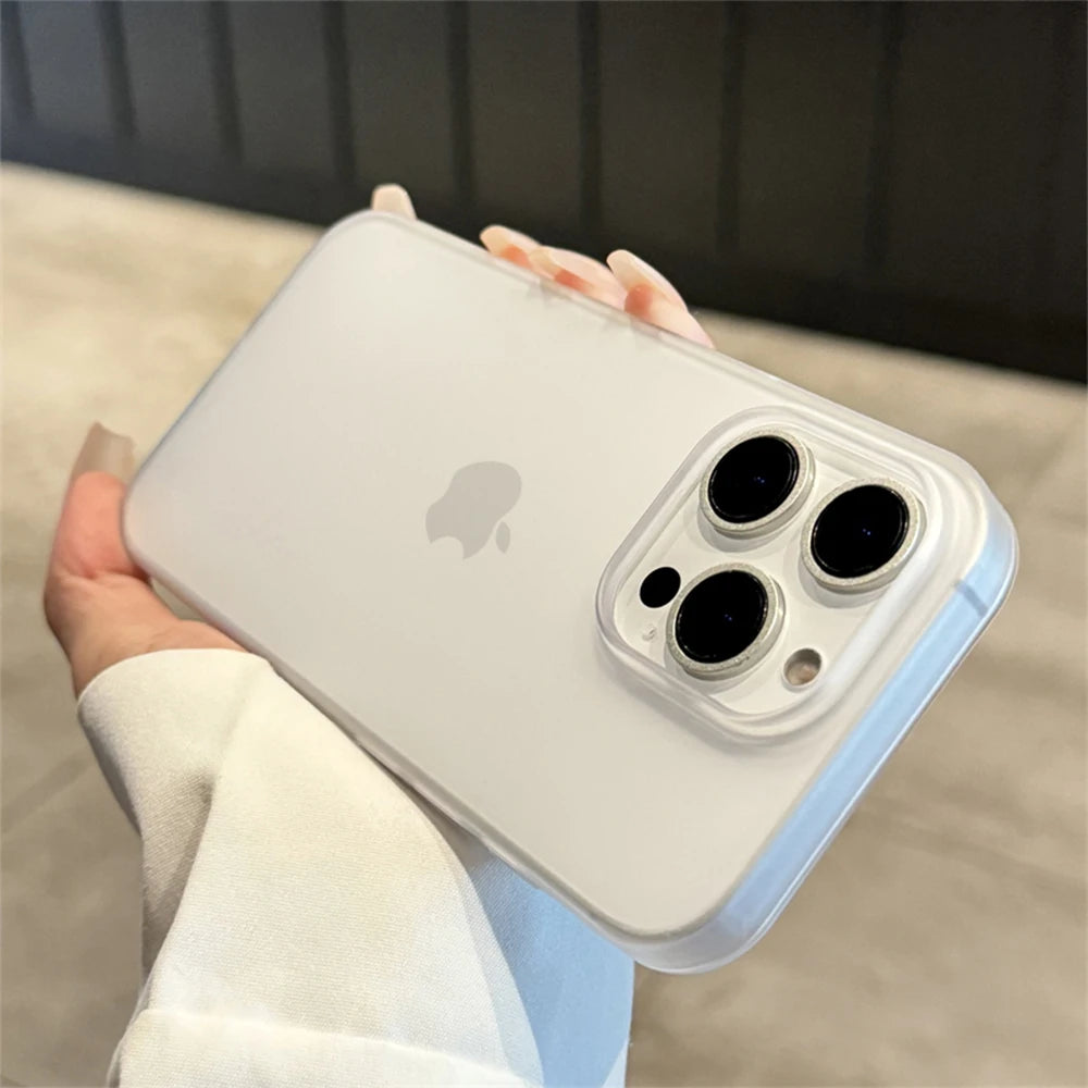 Funda de teléfono transparente mate suave para iPhone 16 15 14 Pro Max Plus 13 12 11 XR XS XsMax 8 cubierta de parachoques de silicona a prueba de golpes