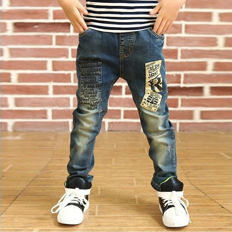IENENS, pantalones vaqueros ajustados para niños y niñas, pantalones con cintura elástica, ropa vaquera para niños de 4 a 13 años, pantalones deportivos
