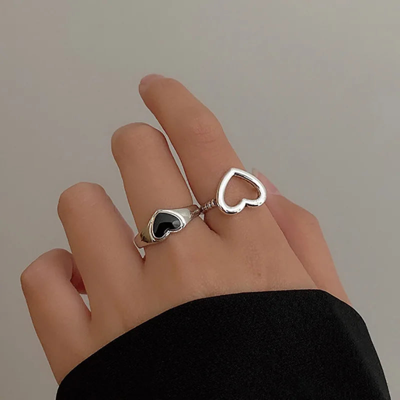 21 unids/set Punk gótico mariposa serpiente corazón anillos conjunto para Mujeres Hombres Vintage plateado geométrico anillos de dedo joyería de fiesta