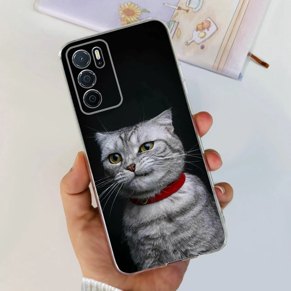 Para Oppo A16 A16s funda elegante pintada contraportada suave funda de teléfono delgada para Oppo A16s OppoA16 s CPH2269 Coque Fundas carcasa de parachoques