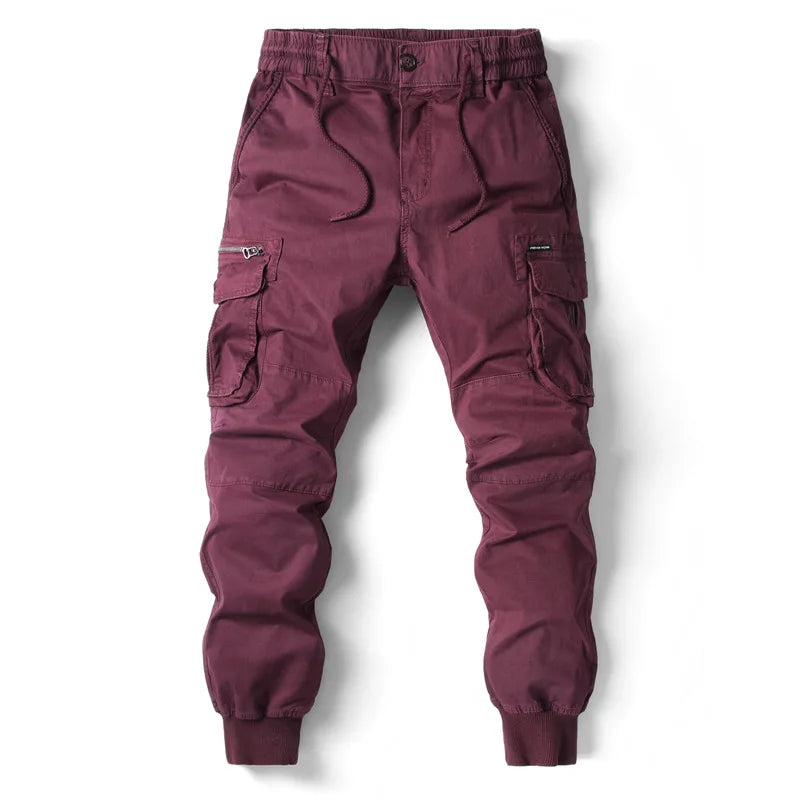 2025 Nueva Primavera Pantalones Cargo de algodón para hombres Ropa Otoño Moda Casual Cintura elástica Calidad Pantalones Tipo Pantalones Cargo Hombres