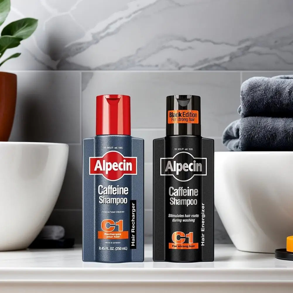 Champú Alpecin C1 con Cafeína de Alemania, Anticaída, Control de Grasa, Elimina la Caspa, Limpia Profundamente los Folículos Pilosos, Repara el Cabello