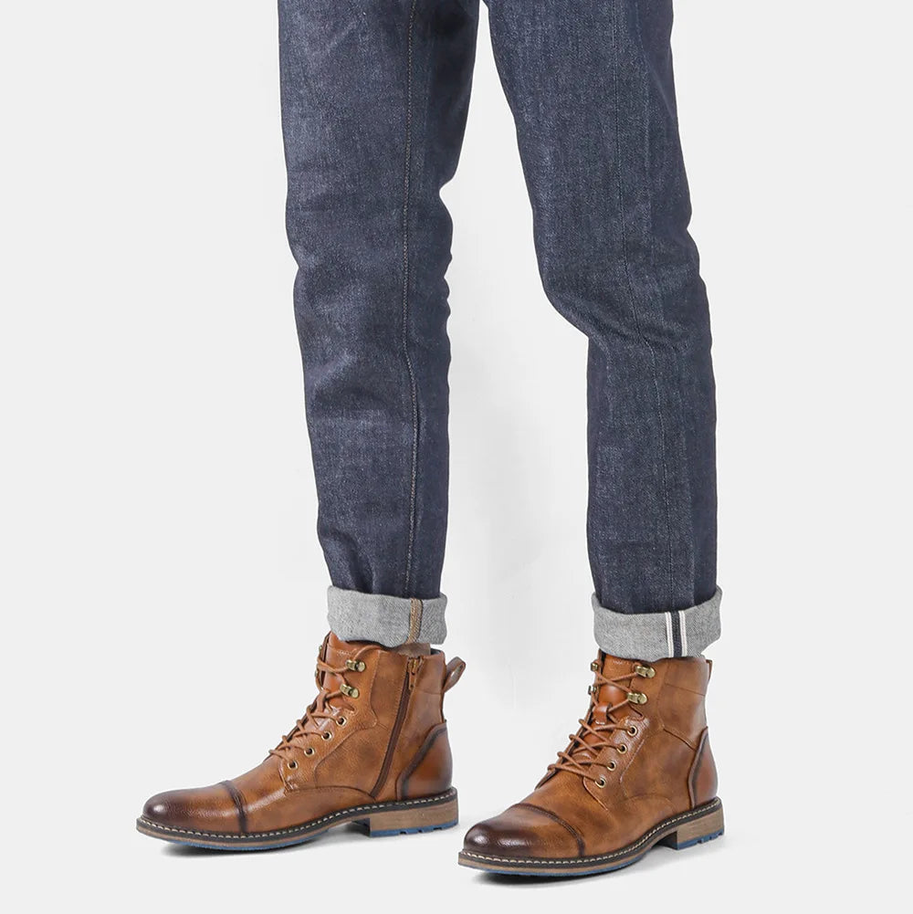 Talla 7-13 Botines para hombre Botas de cuero para hombre Bota de marca para hombre # AL605