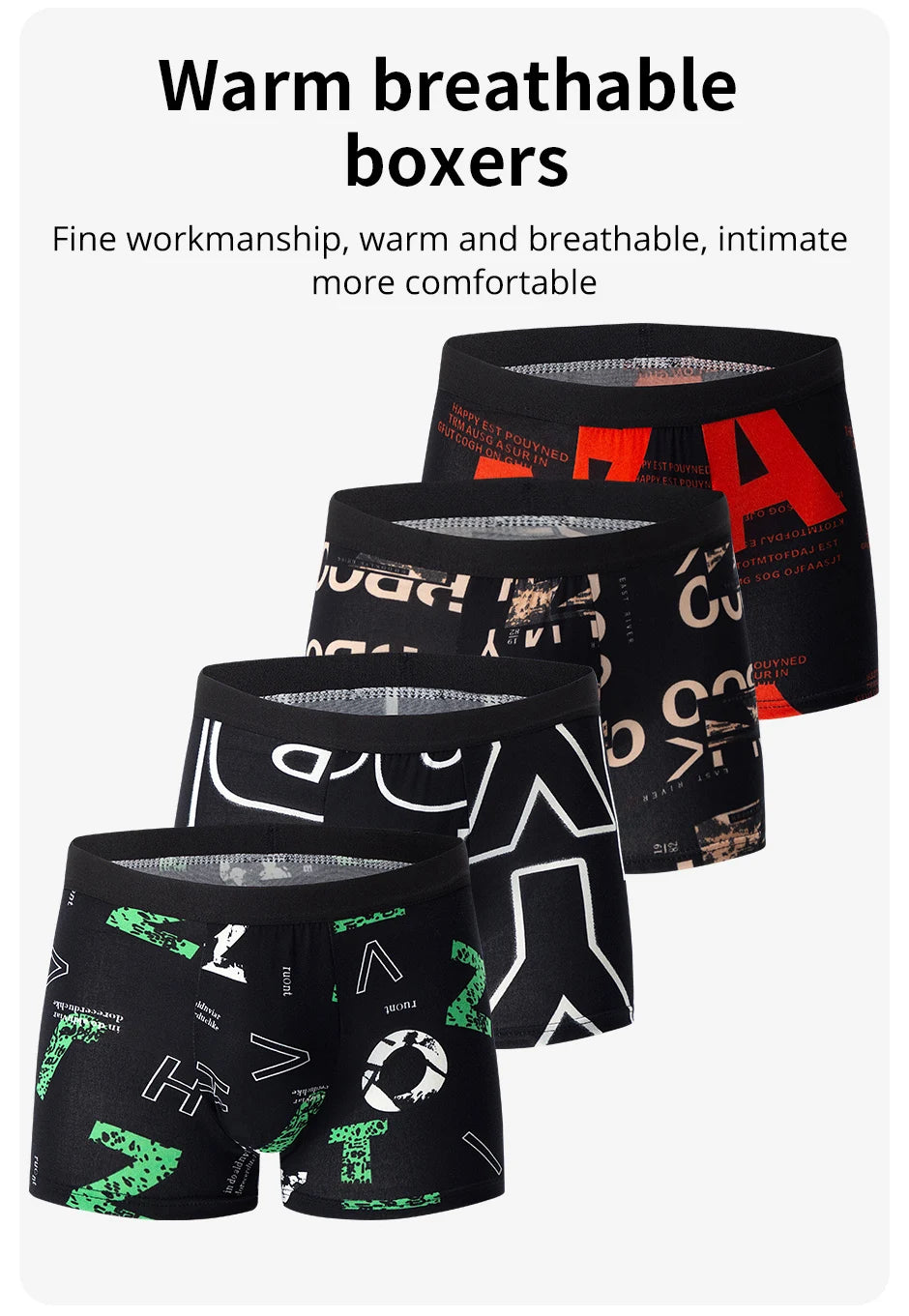 Ropa interior para padres e hijos para hombres y adolescentes, pantalones cortos con estampado Simple y a la moda, pantalones cortos informales con cintura elástica Joker, 4/10 piezas