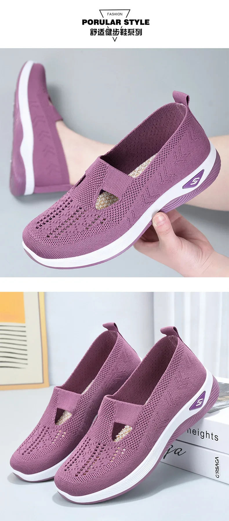 Zapatos de mujer 2025, zapatillas informales de verano, suela gruesa de malla transpirable, asequible, envío gratis