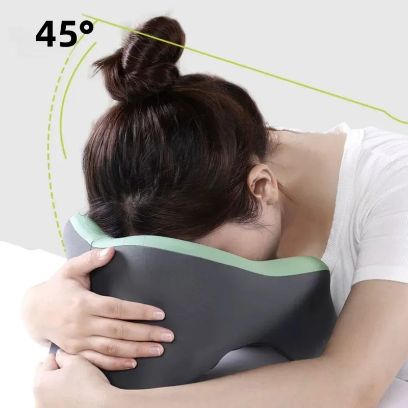Almohada de viaje portátil en forma de U, almohadas para dormir de espuma viscoelástica, almohada para siesta en la oficina, cojín para el cuello de avión y coche, soporte ergonómico para la cabeza
