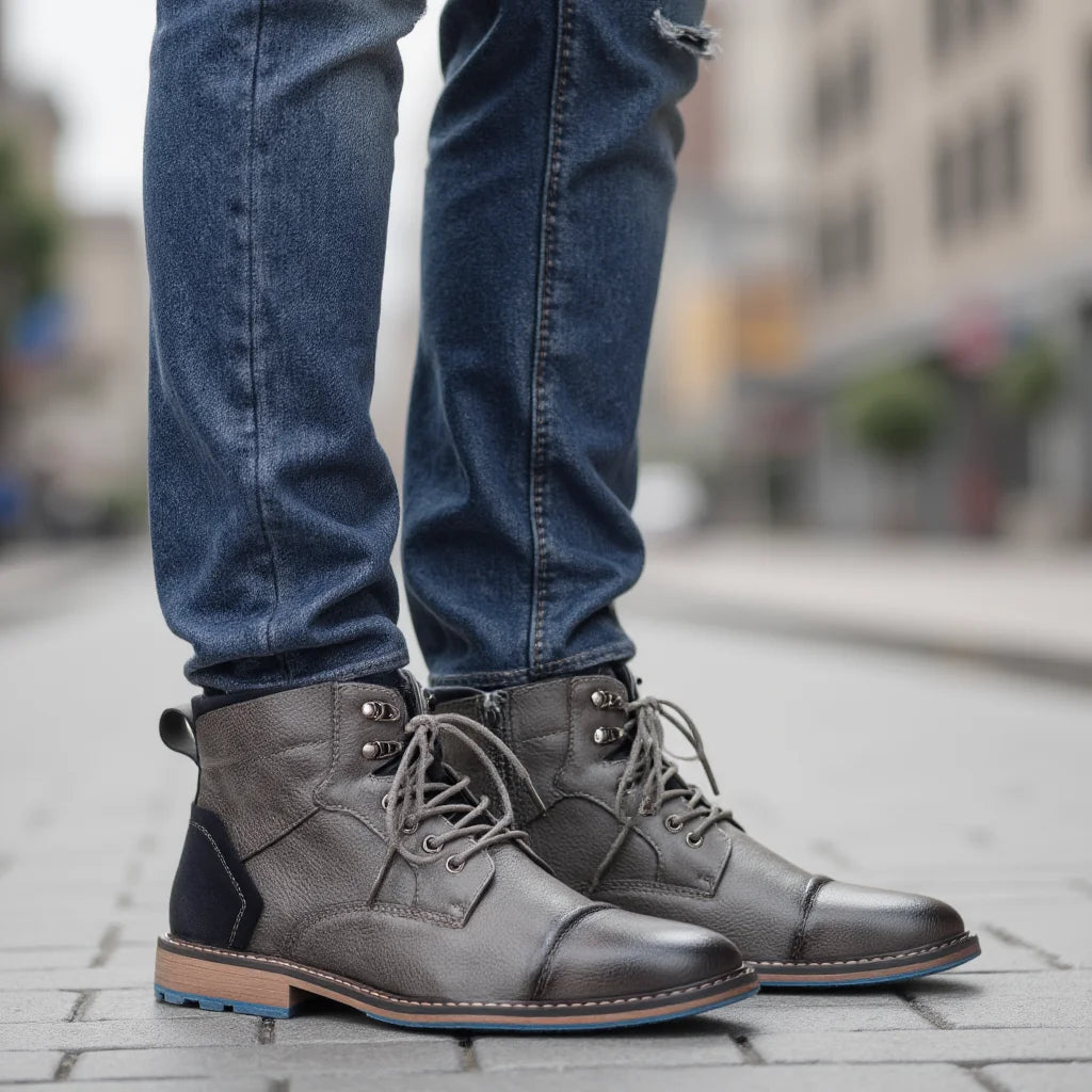 Talla 7-13 Botines para hombre Botas de cuero para hombre Bota de marca para hombre # AL605