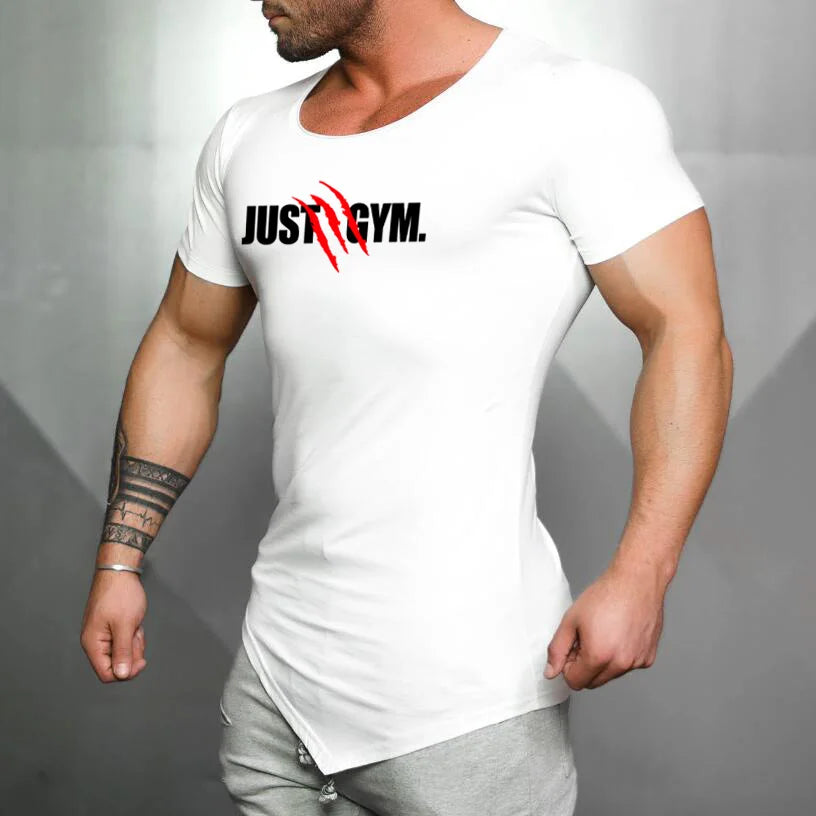 Camisetas deportivas de manga corta para correr para hombre, ropa deportiva ajustada transpirable de algodón para verano, camisetas musculares para gimnasio, culturismo y Fitness
