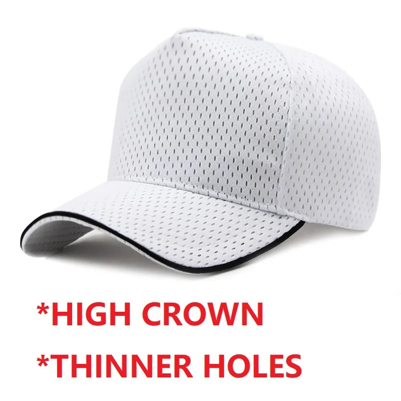 Gorra de béisbol de malla de verano de talla grande de cabeza grande para hombres y mujeres gorra transpirable de camionero ajustable para deportes al aire libre correr
