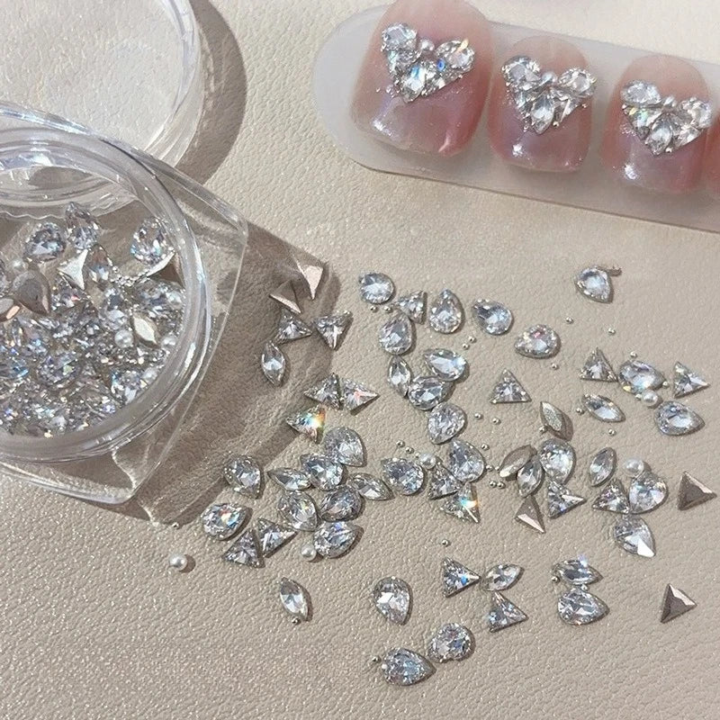 100 Uds 3D Mini circonita Nail Art Rhinestone cristal diamante accesorios para brillo suministros de manicura Material decoración de uñas