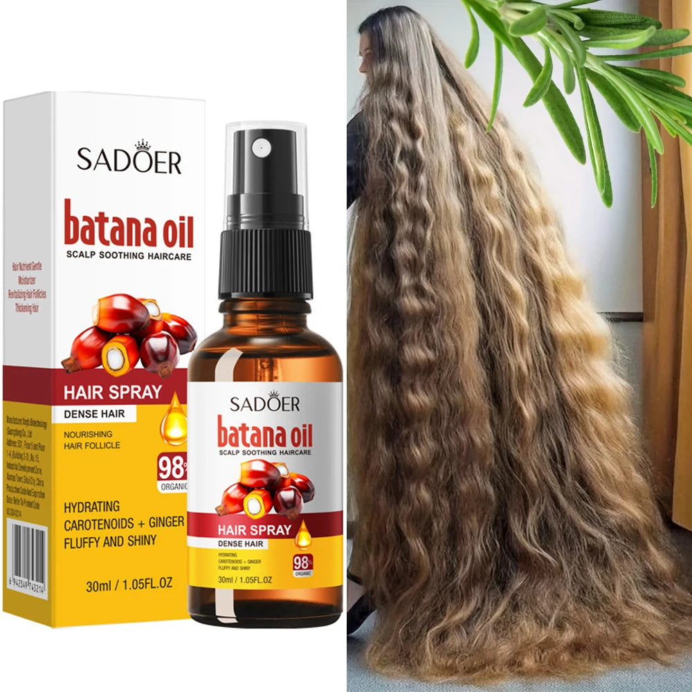 Spray para el crecimiento del cabello Batana, anticaída, pérdida de cabello, tratamiento dañado del cuero cabelludo, aceite de suero, nutre las raíces, cuidado de la salud del cabello de crecimiento rápido