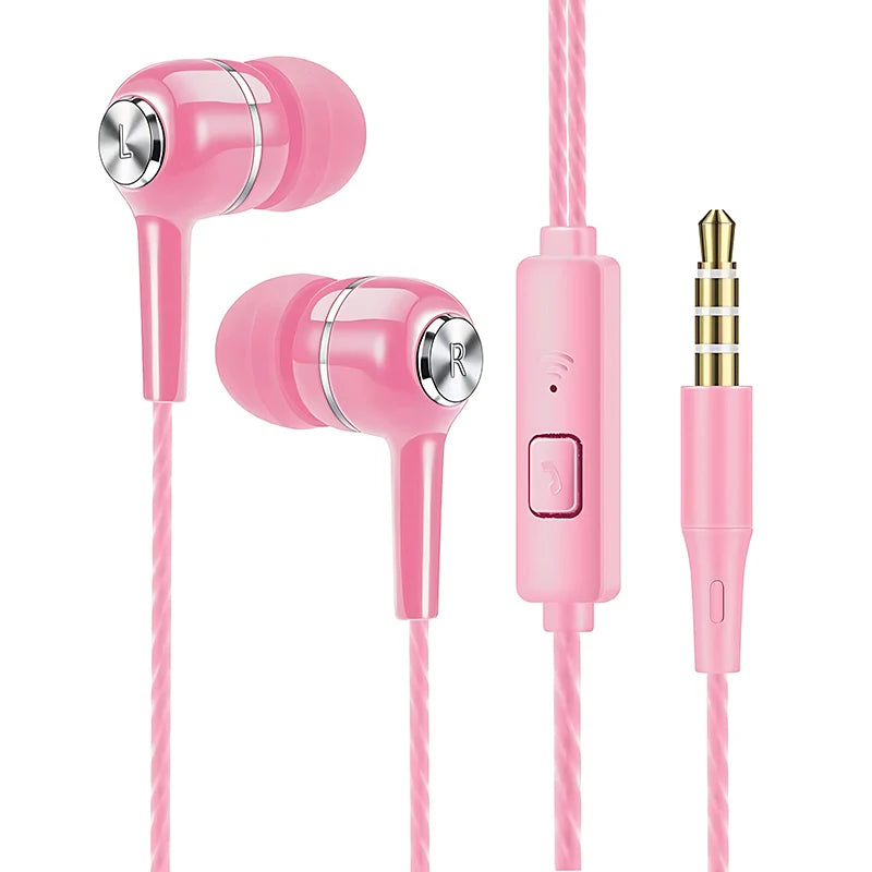 Auriculares intrauditivos con cable de 3,5mm, auriculares HIFI de graves pesados, Monitor deportivo, auriculares estéreo para música y videojuegos con micrófono