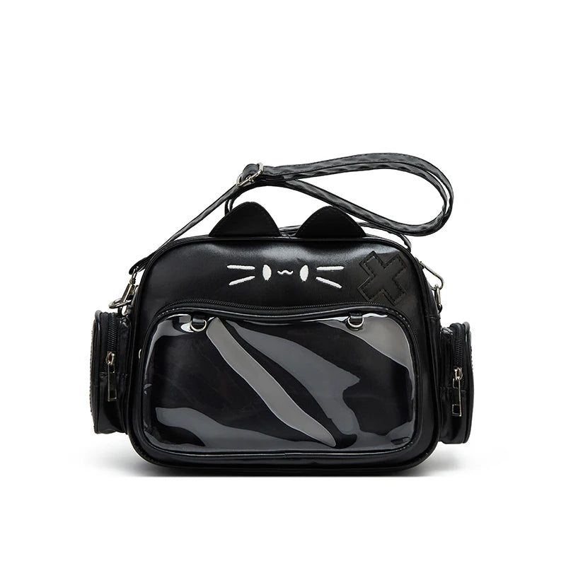Bolso pequeño Ita de estilo universitario a la moda, mochilas de gato para mujer, bolso de hombro informal de cuero Lolita Jk Harajuku