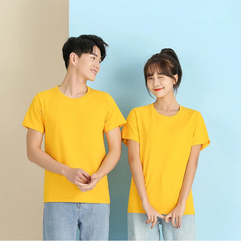 Camiseta de Hombre 2026, Nueva, 100% Algodón, Color Puro, Cuello Redondo, Manga Corta, para Hombre