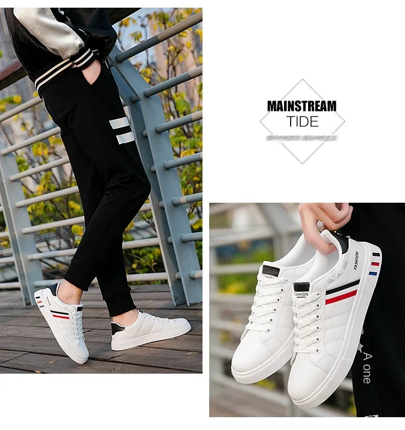 Zapatillas Casuales para Hombre 2026, Nuevas Zapatillas Blancas con Cordones a la Moda, Zapatos Deportivos Cómodos para Estudiantes, Tallas Grandes, Zapatillas Vulcanizadas