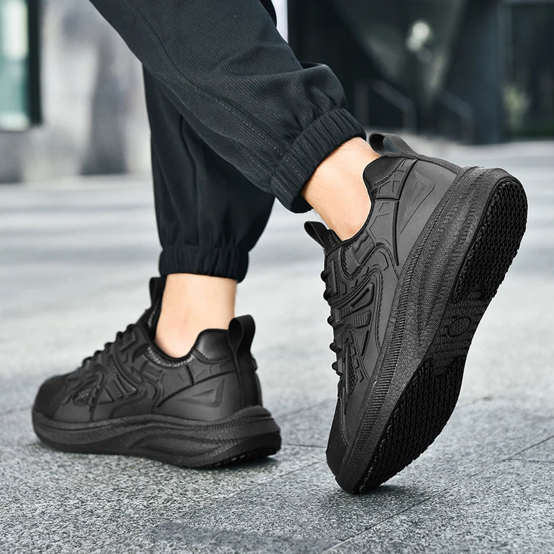 Zapatos de Chef de Hotel para las cuatro estaciones, transpirables, ligeros, antideslizantes, impermeables, a prueba de aceite, zapatos de trabajo de cocina, calzado deportivo informal para exteriores para hombre