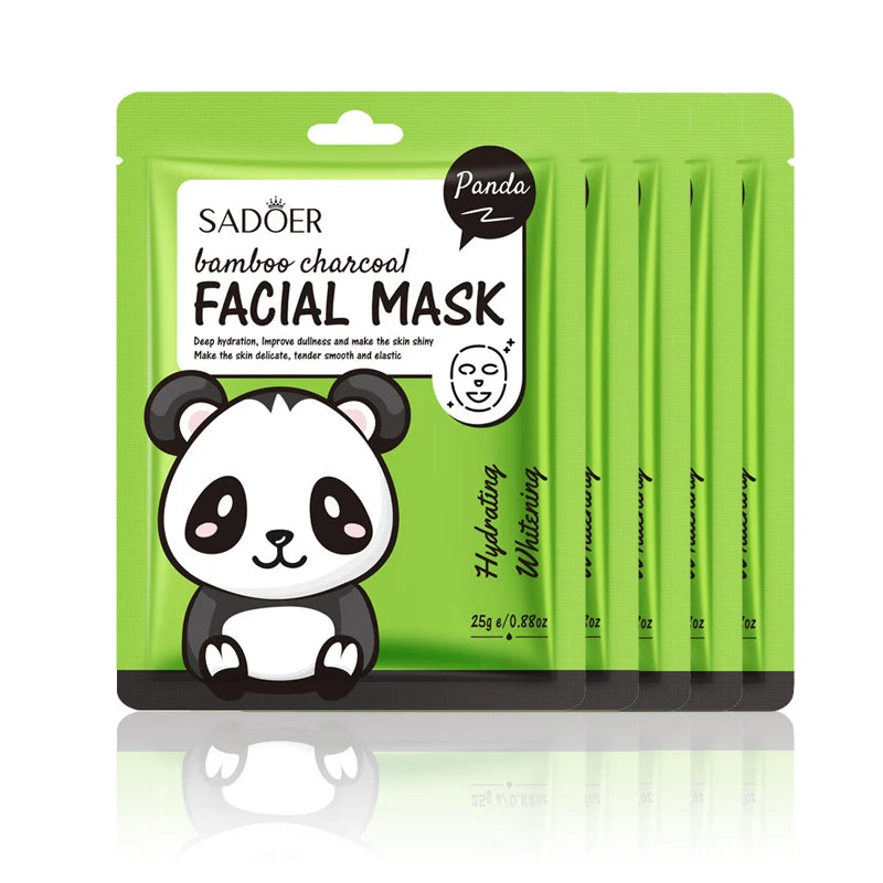 5 uds SADOER dibujos animados frutas frescas máscaras faciales hidratante calmante iluminador mascarilla Facial hidratante para el cuidado de la piel Facial
