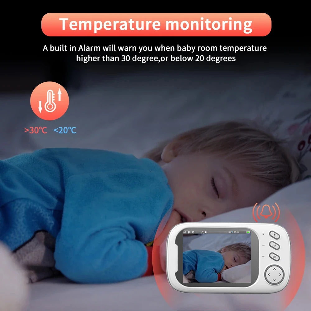 Cdycam nuevo Monitor de vídeo inalámbrico para bebé de 3,5 pulgadas visión nocturna monitoreo de temperatura Audio bidireccional hablar cámara de seguridad para niñera bebé