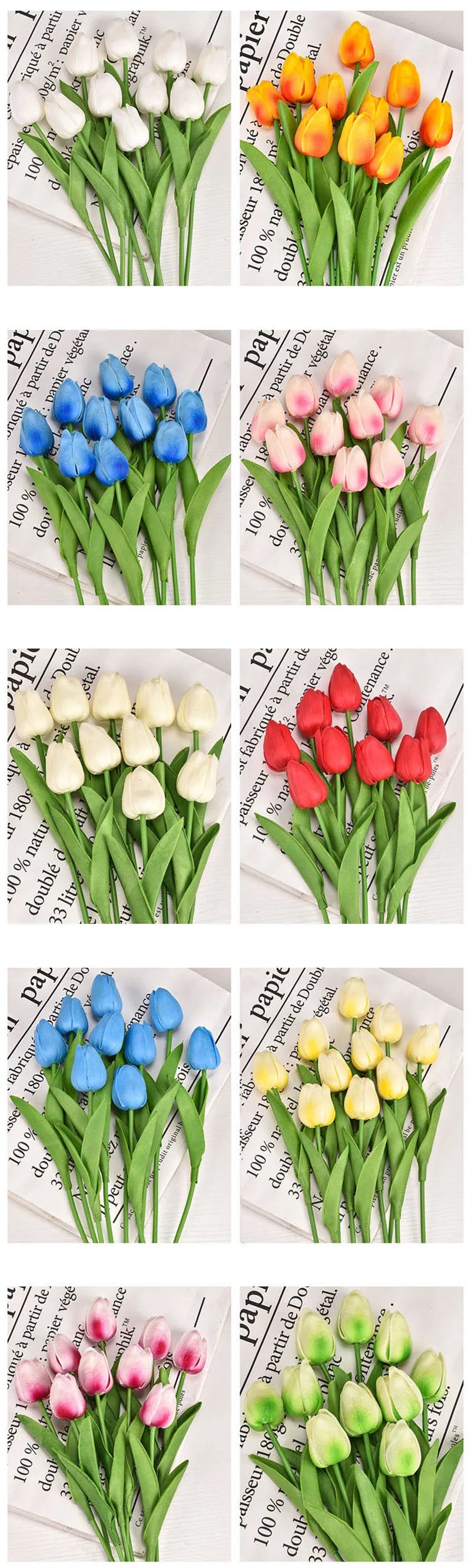 3/5/10/15/20 piezas tulipanes flores artificiales ramo de flores de tacto Real tulipanes flor falsa para decoración del hogar de la boda