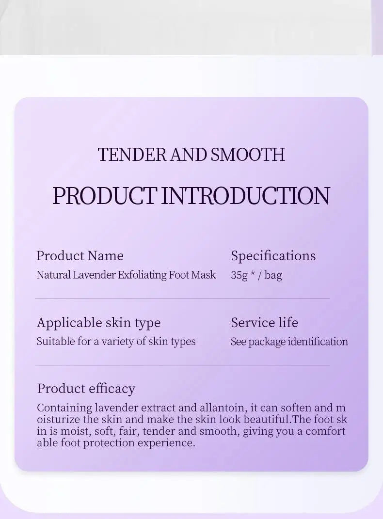 3 pares SADOER mascarilla de lavanda para pies mascarilla exfoliante de pies hidratante antienvejecimiento pies pedicura exfoliante pies cuidado de la piel