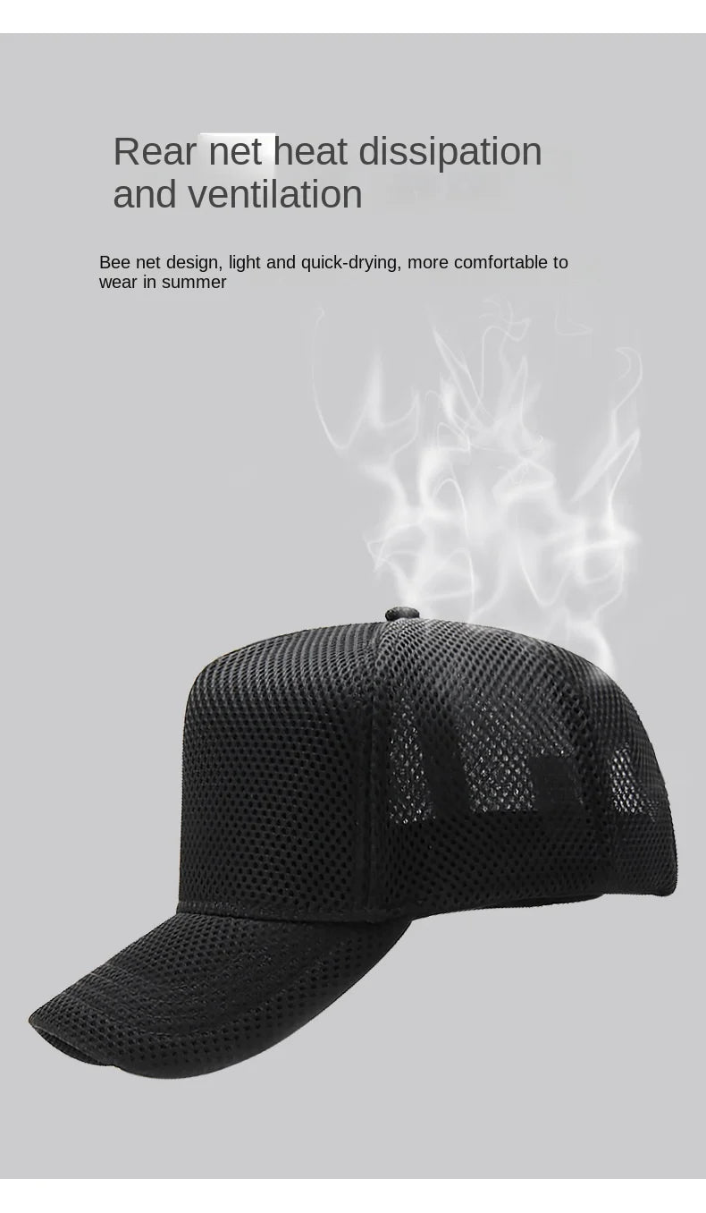 Gorra de béisbol de malla de verano de talla grande de cabeza grande para hombres y mujeres gorra transpirable de camionero ajustable para deportes al aire libre correr