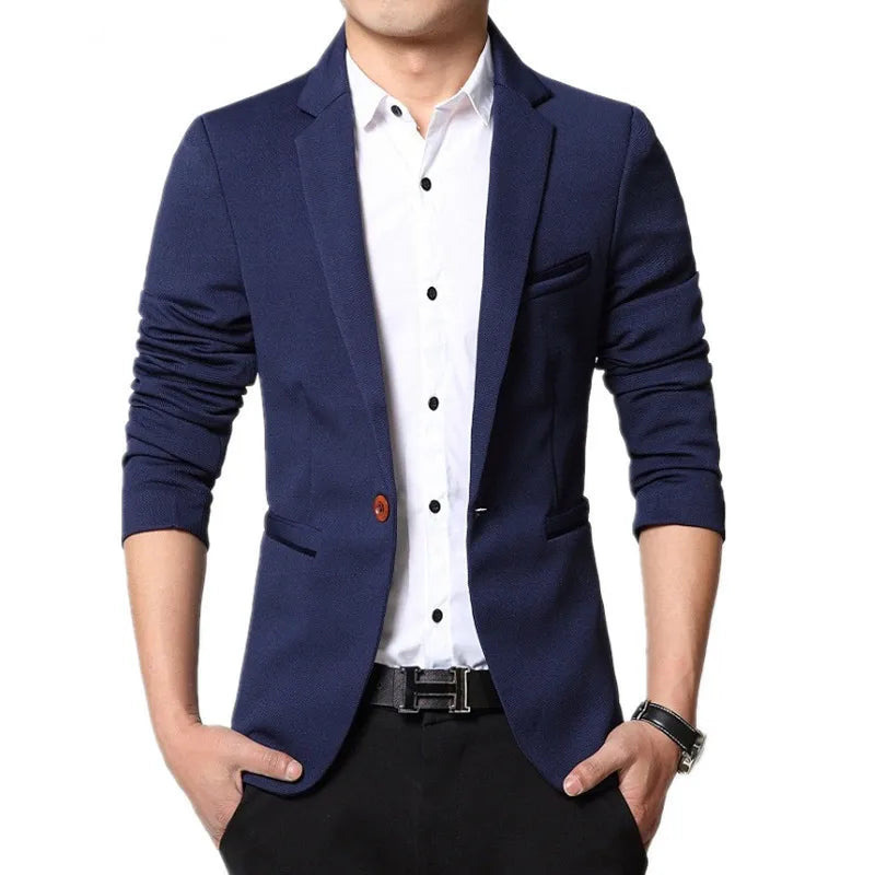 2024 hombres Slim fit nueva moda Blazer traje chaqueta negro azul rojo de talla grande L a 5XL chaquetas masculinas abrigo para hombre vestido de boda